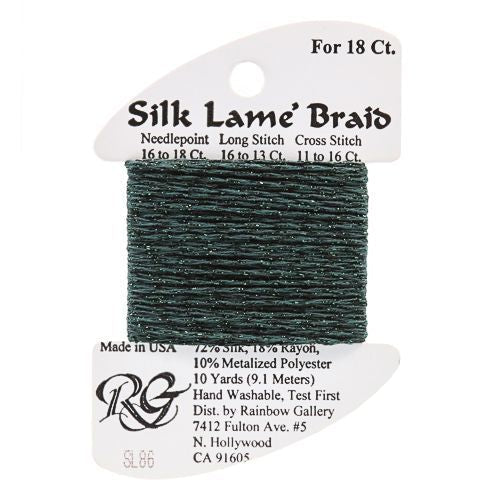 Rainbow Gallery Silk Lame Braid 18 - 086 Deep Forest Green