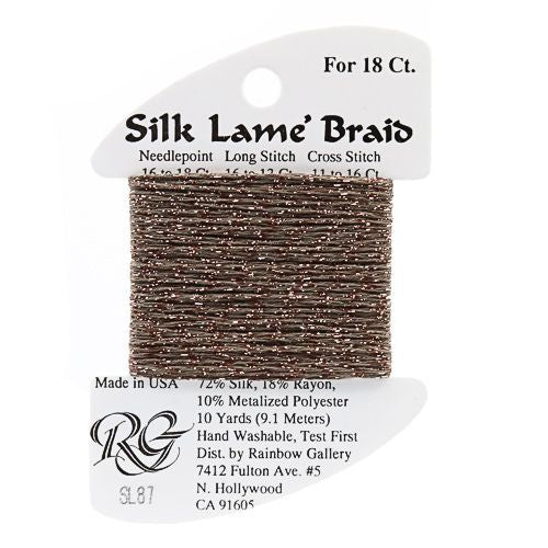 Rainbow Gallery Silk Lame Braid 18 - 087 Bark