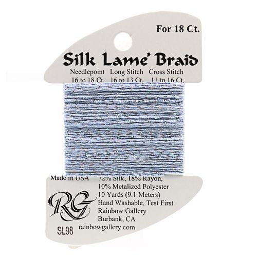 Rainbow Gallery Silk Lame Braid 18 - 098 Pale Antique Blue