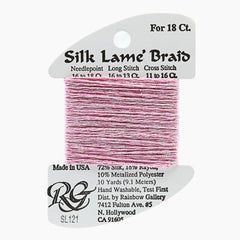 Rainbow Gallery Silk Lame Braid 18 - 121 Medium Raspberry