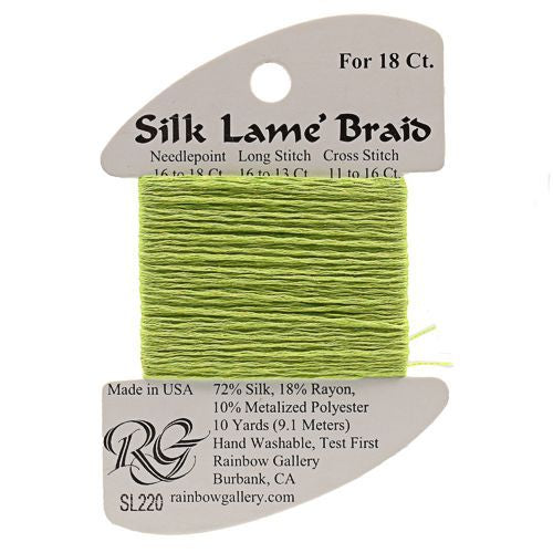 Rainbow Gallery Silk Lame Braid 18 - 220 Lemon Grass