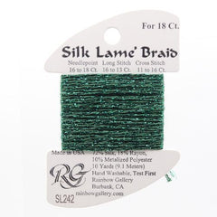 Rainbow Gallery Silk Lame Braid 18 - 242 Peacock Green