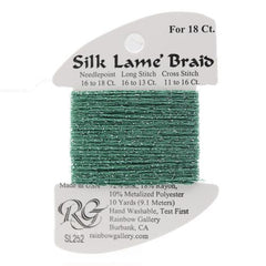 Rainbow Gallery Silk Lame Braid 18 - 252 Caribbean Green