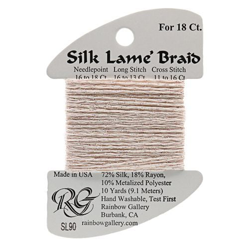 Rainbow Gallery Silk Lame Braid 18 - 090 Barely Pink