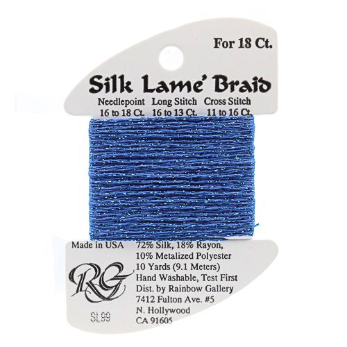 Rainbow Gallery Silk Lame Braid 18 - 099 Classic Blue
