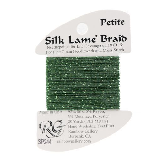 Rainbow Gallery Silk Lame Braid Petite - 244 Vineyard Green