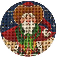 Rebecca Wood Designs Cowboy Santa Needlepoint Canvas