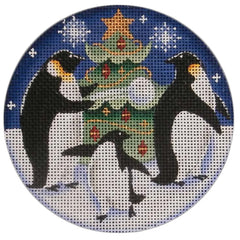 Rebecca Wood Designs Penguin Christmas Needlepoint Canvas - 13M