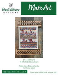 Rebel Stitcher Designs Make Art Cross Stitch Pattern