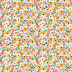 Riley Blake Designs Spring Gardens Floral Cotton Fabric in Cream