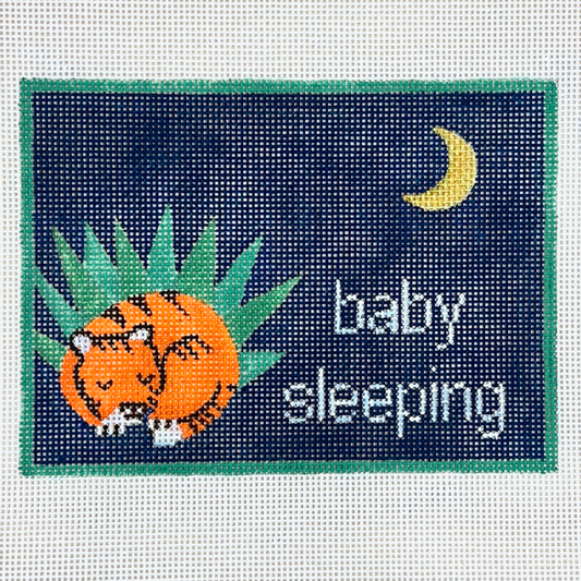 Rittenhouse Needlepoint Designs Baby Sleeping Tiger Cub Sign Needlepoint Canvas