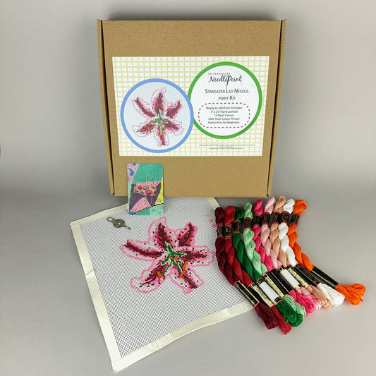 Rittenhouse Needlepoint Stargazer Lily Needlepoint Flower Kit