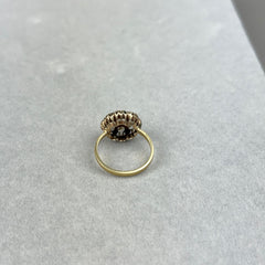 14k Gold and Rose Cut Diamond Cluster Ring