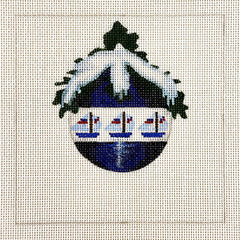Associated Talents Sailboat Bauble Ornament Needlepoint Canvas