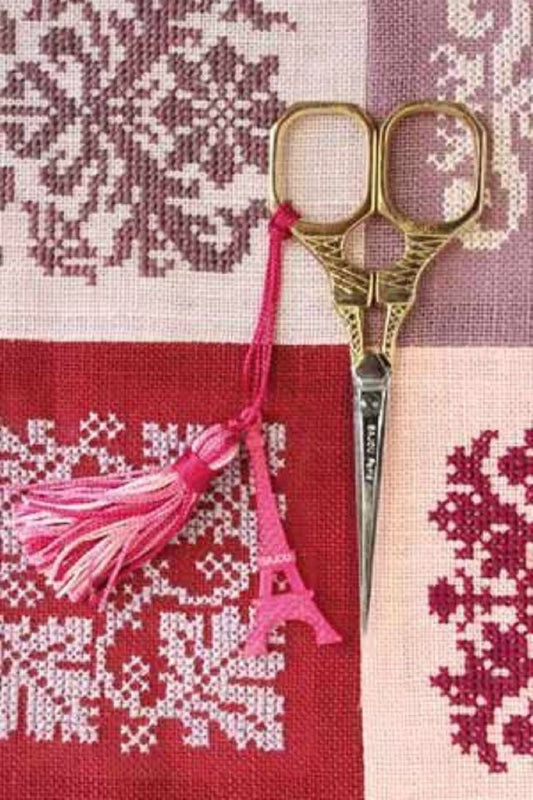 Sajou Gold Handled Eiffel Tower Scissors - Pink Tassel