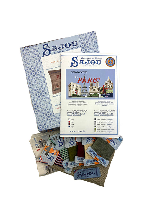 Sejou Paris Postcard Small Cushion Cross Stitch Kit