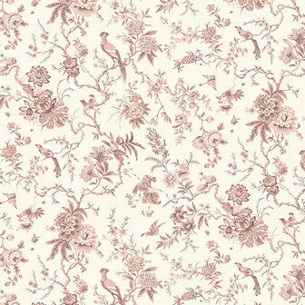 Sanderson Country Romance Pillemont Toile Cotton Fabric - Rose