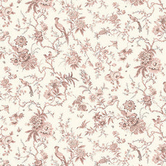 Sanderson Country Romance Pillemont Toile Cotton Fabric - Rose