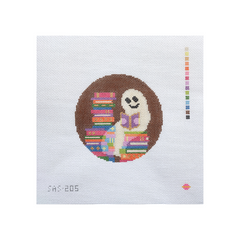 Saturnalia Stitching Reading Ghostie Needlepoint Canvas