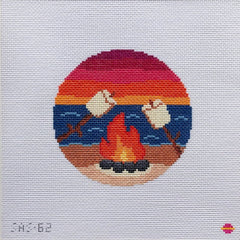 Saturnalia Stitching S'mores On the Beach Needlepoint Canvas