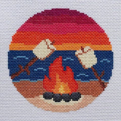 Saturnalia Stitching S'mores On the Beach Needlepoint Canvas