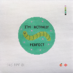 Saturnalia Stitching The Peach Fuzz Perfect Worm Needlepoint Canvas