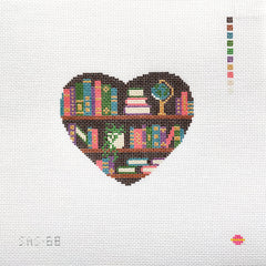 Saturnalia Stitching Bookish Heart Needlepoint Canvas