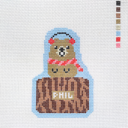 Saturnalia Stitching Punxsutawney Phil Needlepoint Canvas