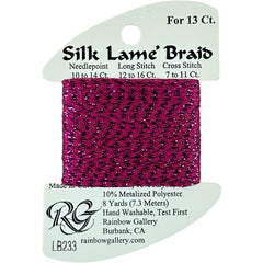Rainbow Gallery Silk Lame Braid 13 - 233 Fest Fuchsia