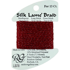Rainbow Gallery Silk Lame Braid 13 - 078 Cherry