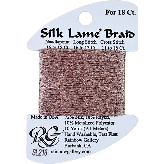 Rainbow Gallery Silk Lame Braid 18 - 216 Touch of Tan