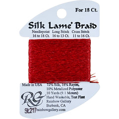 Rainbow Gallery Silk Lame Braid 18 - 217 Burnt Coral