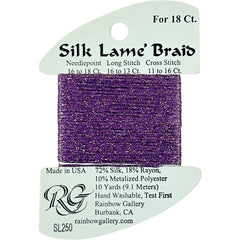 Rainbow Gallery Silk Lame Braid 18 - 250 Heather Glen