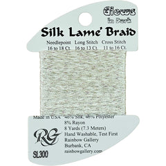Rainbow Gallery Silk Lame Braid 18 - 300 White Glow