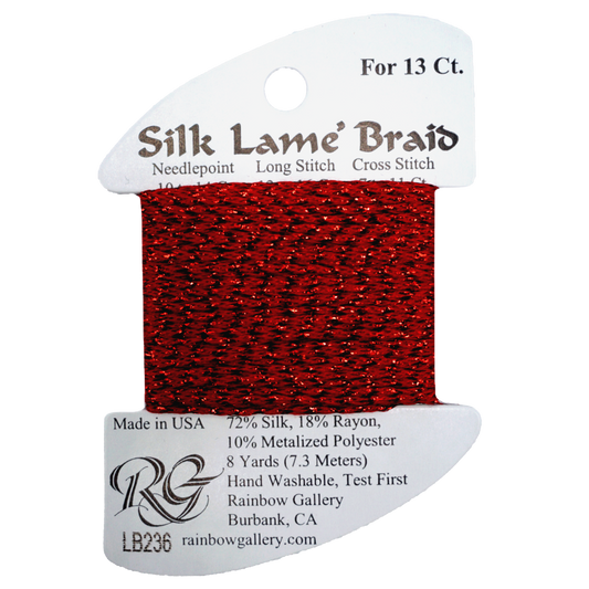 Rainbow Gallery Silk Lame Braid 13 - 236 True Red