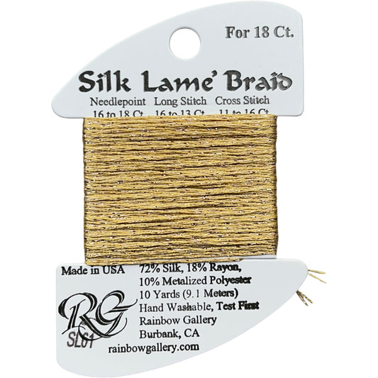 Rainbow Gallery Silk Lame Braid 18 - 061 Sand Gold