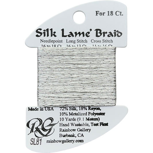 Rainbow Gallery Silk Lame Braid 18 - 081 Platinum