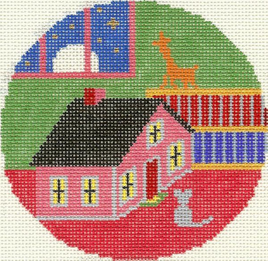Silver Needle Goodnight Moon Toy House & Mouse Ornament Needlepoint Canvas