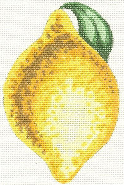 Silver Needle Lemon Ornament Needlepoint Canvas