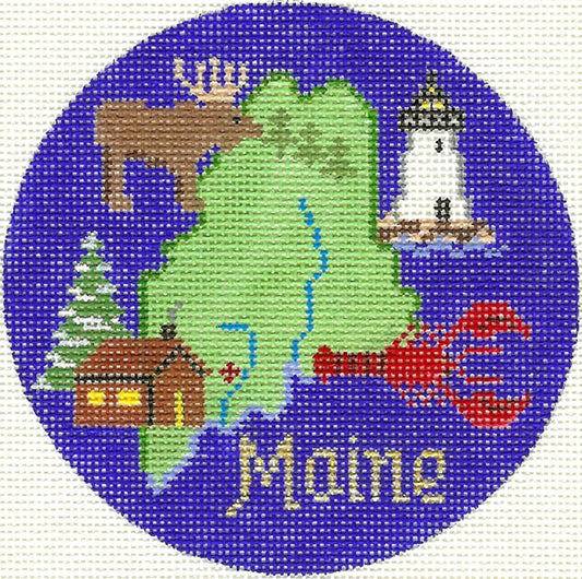 Silver Needle Maine Ornament Needlepoint Canvas