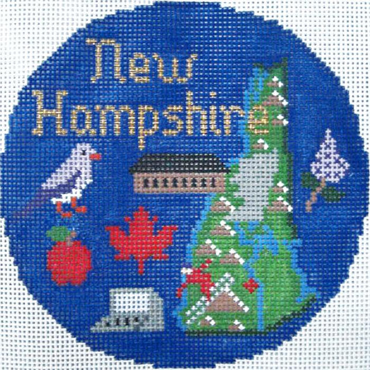 Silver Needle New Hampshire Ornament Needlepoint Canvas