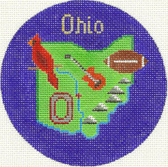 Silver Needle Ohio Ornament Needlepoint Canvas