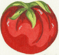 Silver Needle Tomato Ornament Needlepoint Canvas