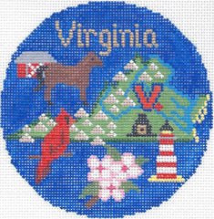 Silver Needle Virginia Ornament Needlepoint Canvas
