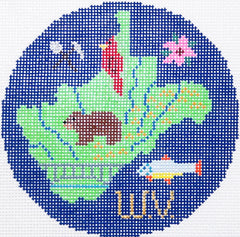 Silver Needle West Virginia Ornament Needlepoint Canvas