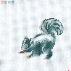 Spellbound Stitchery Baby Skunk Needlepoint Canvas - Stitch Painted