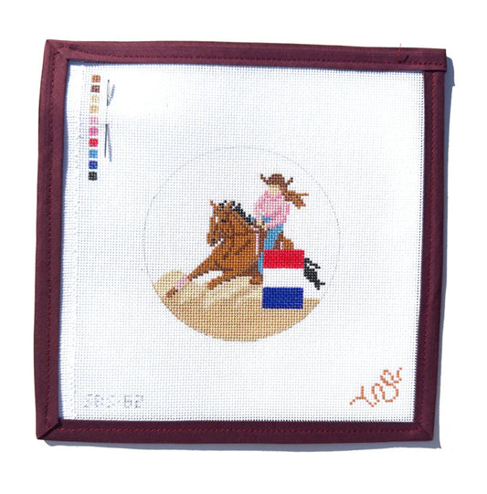 Spellbound Stitchery Barrel Racing Needlepoint Canvas