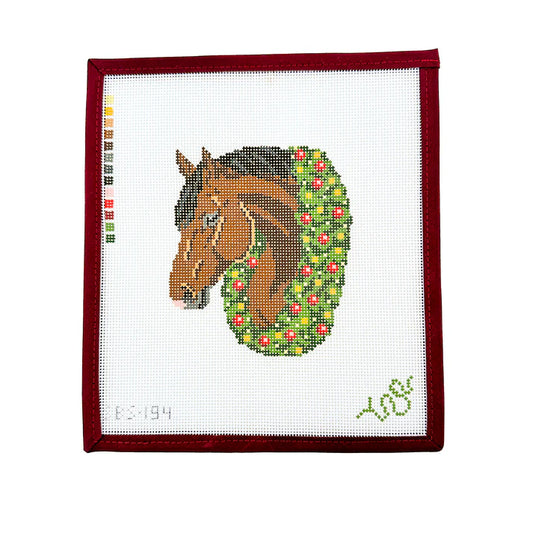 Spellbound Stitchery Bay Christmas Horse Needlepoint Canvas