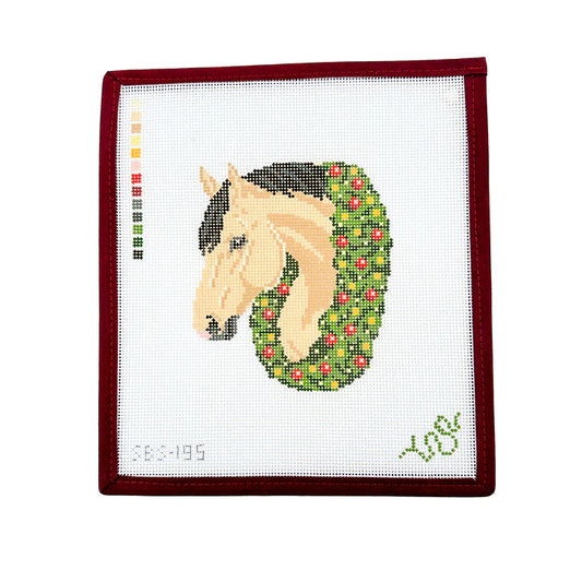 Spellbound Stitchery Bucksin Christmas Horse Needlepoint Canvas