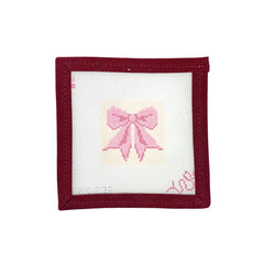Spellbound Stitchery Mini Bow in Pink Needlepoint Canvas